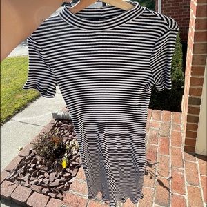 Black and White Body Con Dress